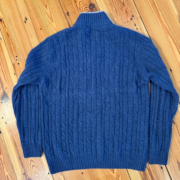 Daniele Blasi Mens Cable Knit Sweater Wool Blend 1/4 Zip Pullover Grandpacore - Picture 2 of 11